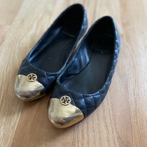 Tory Burch Flats Gold Toe Size 8.5